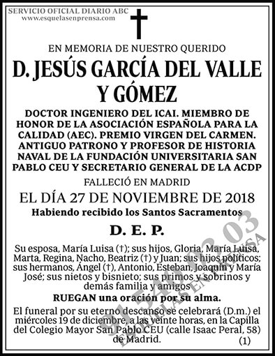 Jesús García del Valle y Gómez
